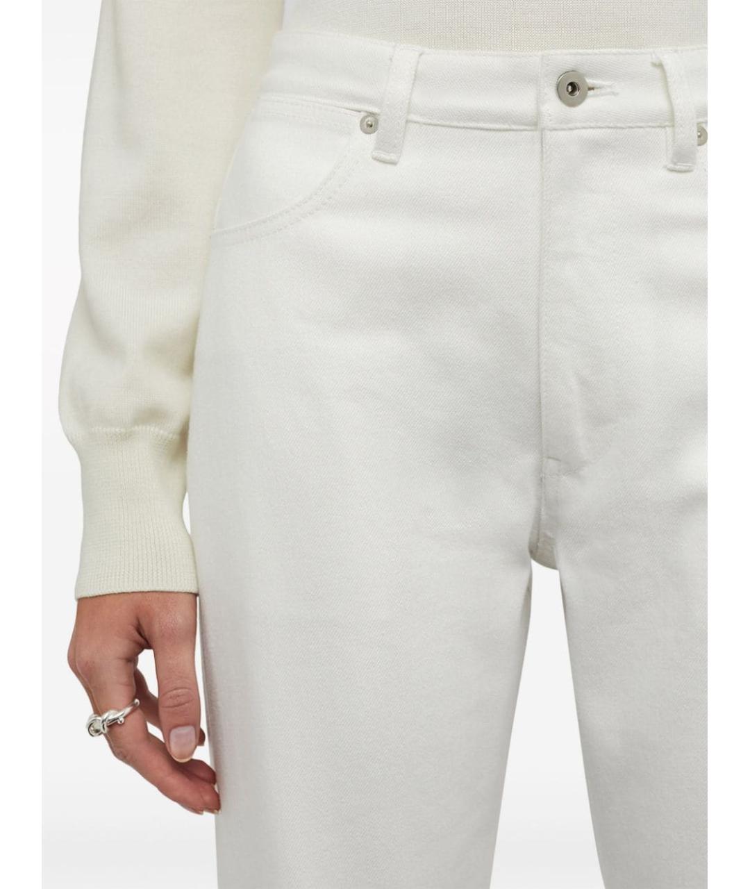 JIL SANDER Белые хлопковые прямые джинсы, фото 2