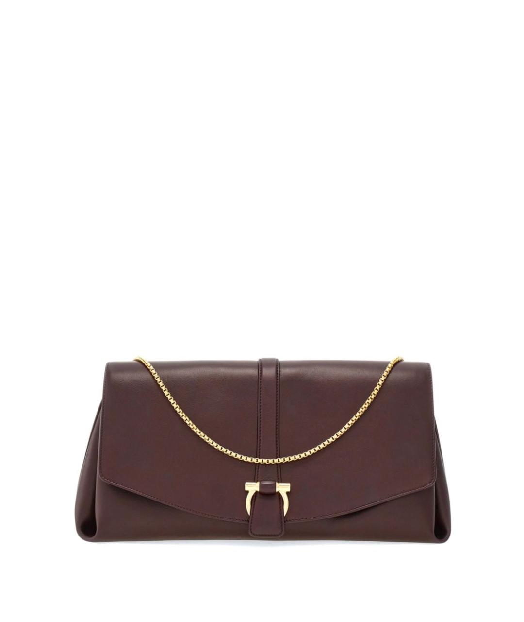 FERRAGAMO Бордовая кожаная сумка через плечо, фото 1
