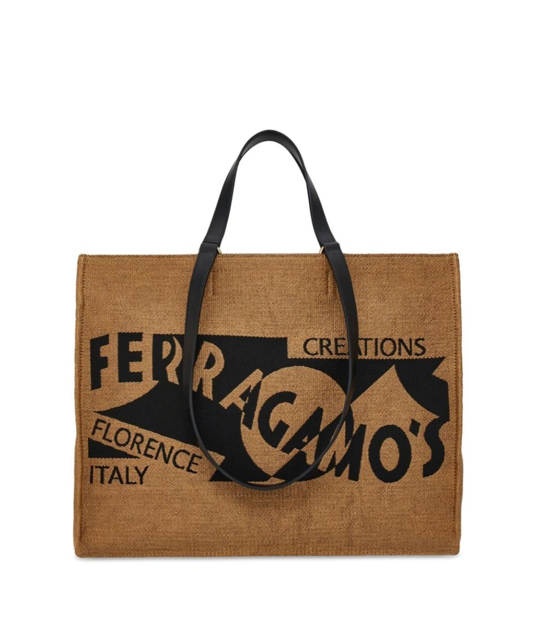 FERRAGAMO Коричневая сумка с короткими ручками, фото 1