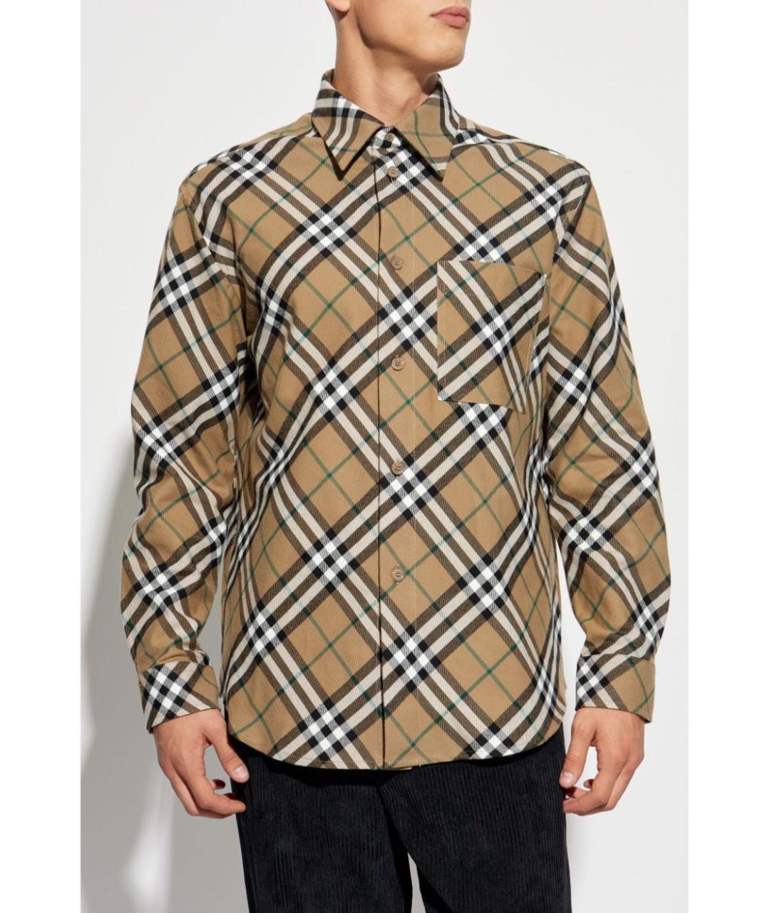 BURBERRY Бежевая хлопковая кэжуал рубашка, фото 2