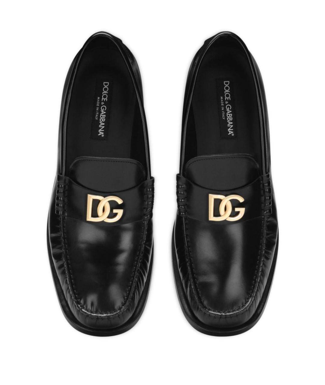 DOLCE&GABBANA Черные кожаные лоферы, фото 3