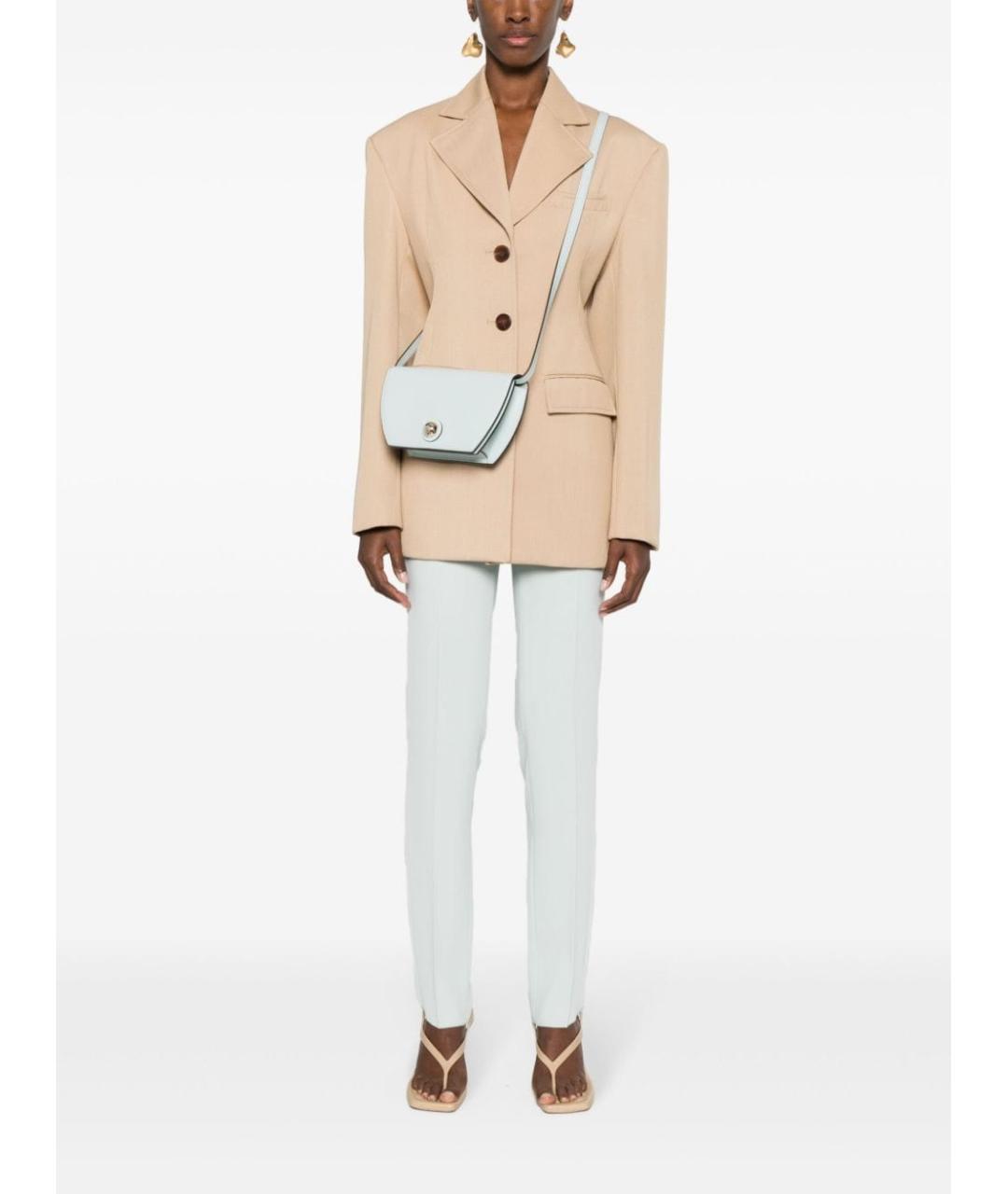 FURLA Голубая кожаная сумка через плечо, фото 2