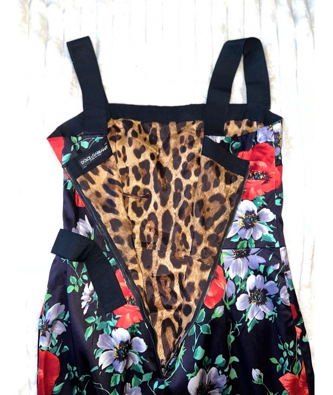 DOLCE&GABBANA Мульти ацетатное коктейльное платье, фото 6