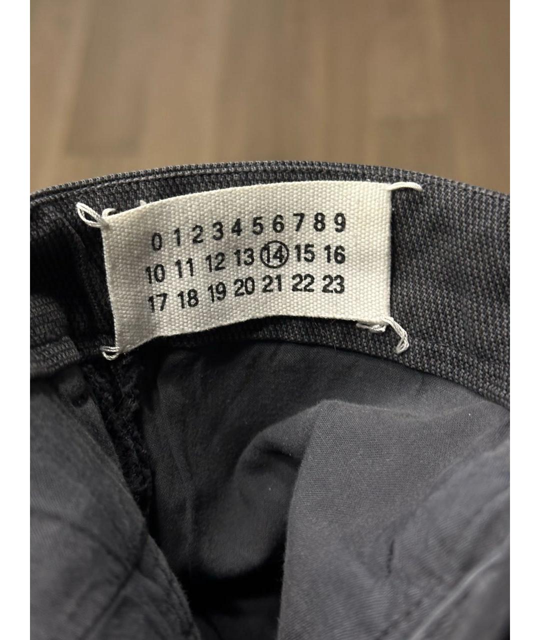 MAISON MARGIELA Антрацитовые хлопковые повседневные брюки, фото 6