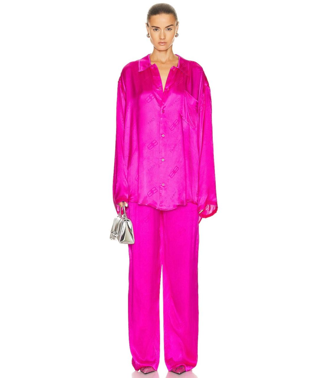 BALENCIAGA Фуксия прямые брюки, фото 2