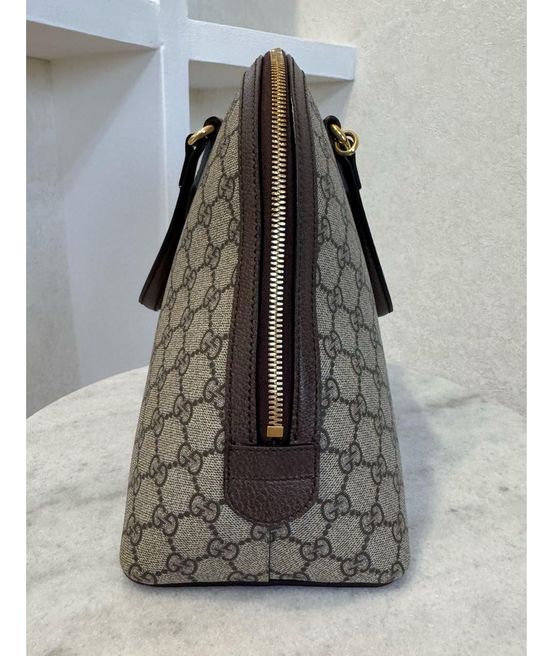 GUCCI Коричневая кожаная сумка с короткими ручками, фото 7