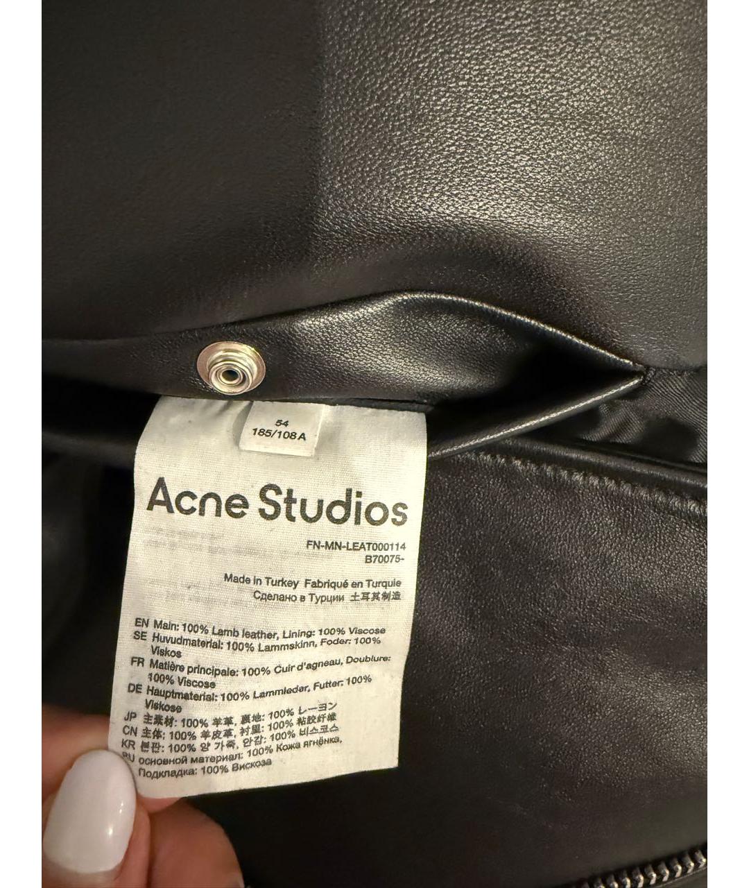 ACNE STUDIOS Черная кожаная куртка, фото 5