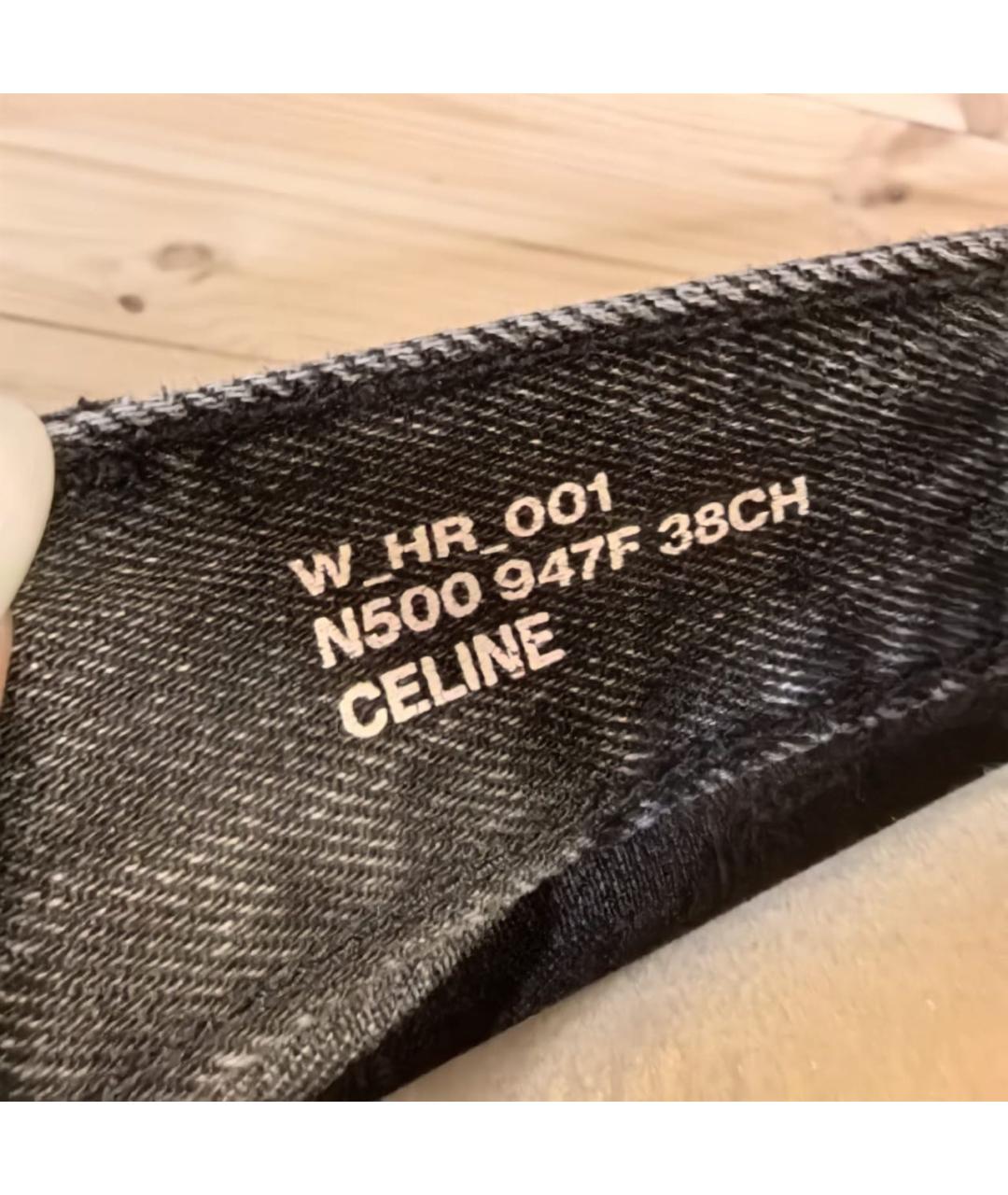 CELINE Черные хлопковые прямые джинсы, фото 3