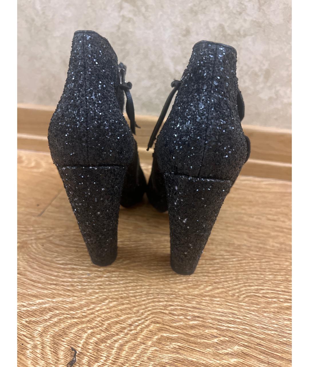 MIU MIU Черные бархатные ботильоны, фото 4