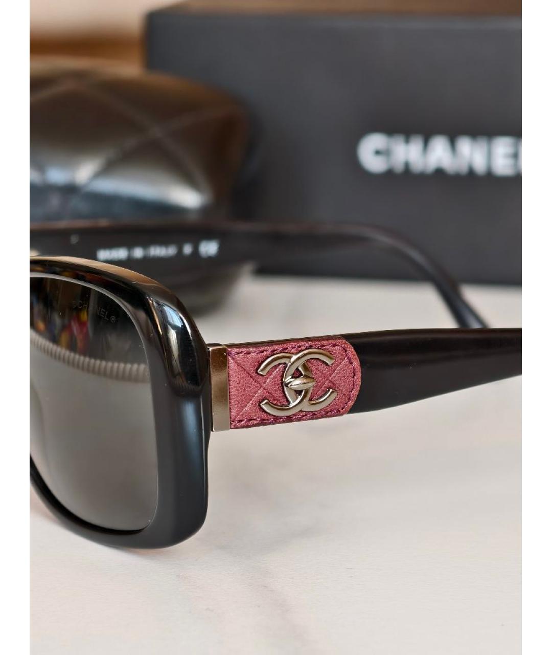CHANEL Черные пластиковые солнцезащитные очки, фото 3