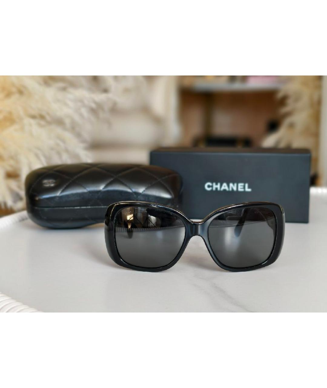 CHANEL Черные пластиковые солнцезащитные очки, фото 4