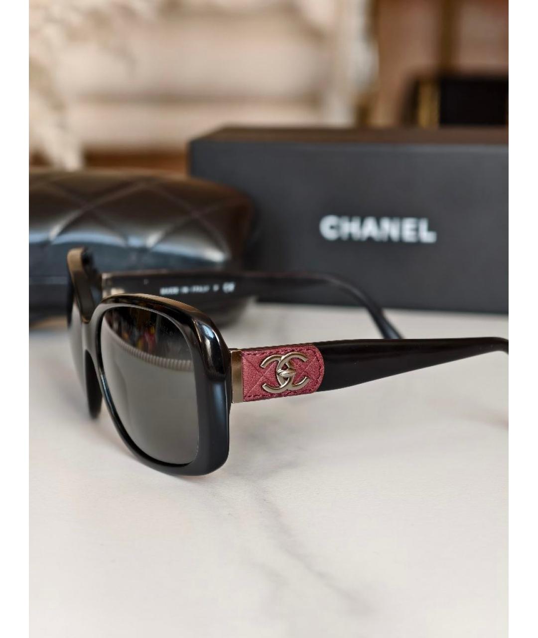 CHANEL Черные пластиковые солнцезащитные очки, фото 8