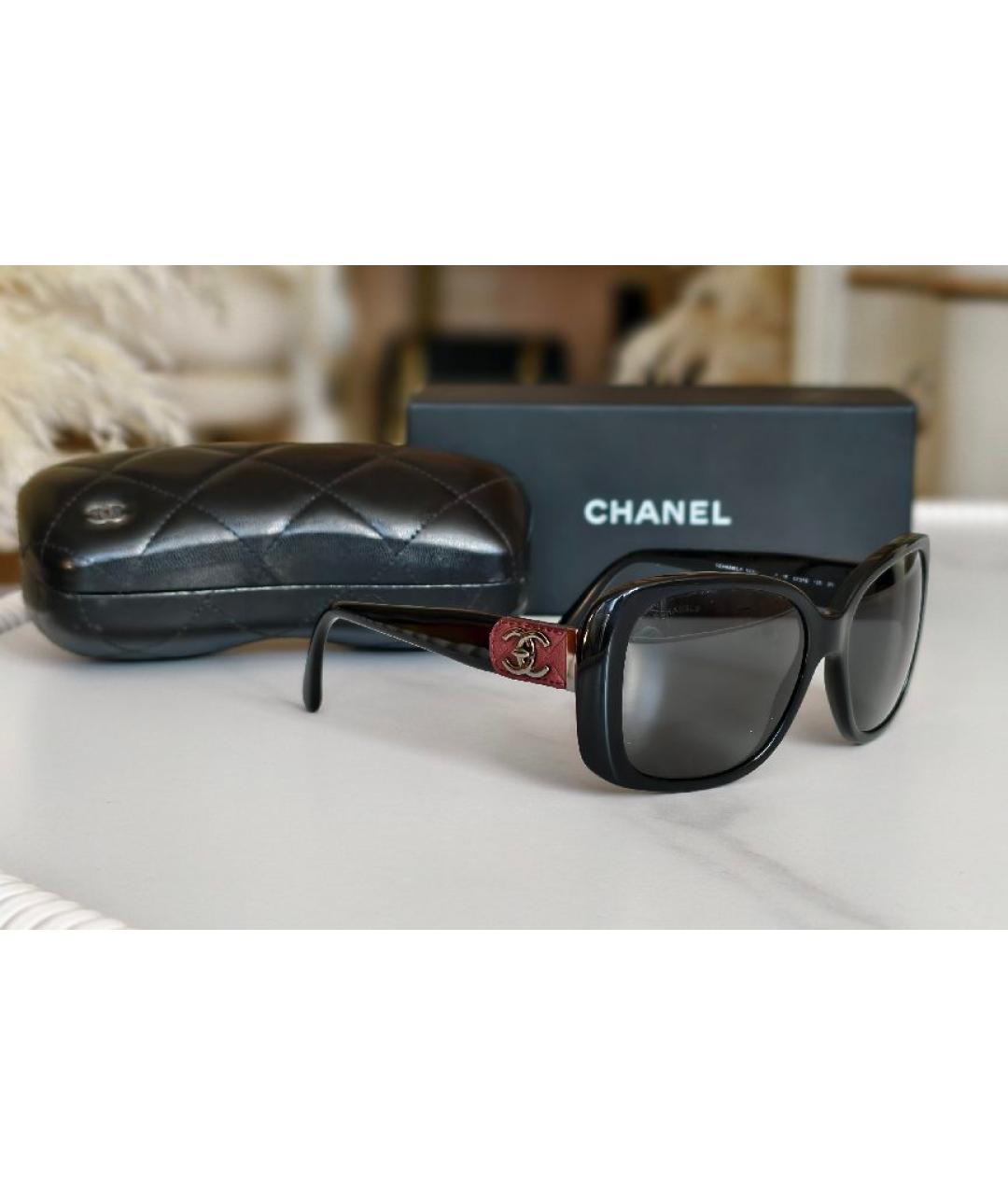 CHANEL Черные пластиковые солнцезащитные очки, фото 2