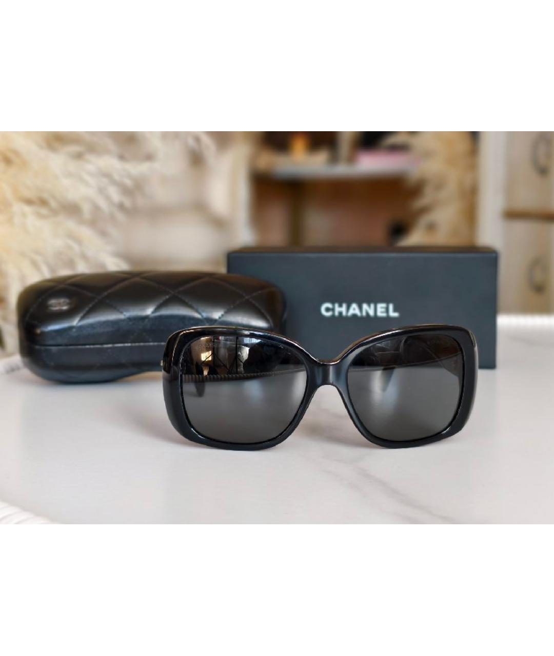 CHANEL Черные пластиковые солнцезащитные очки, фото 9