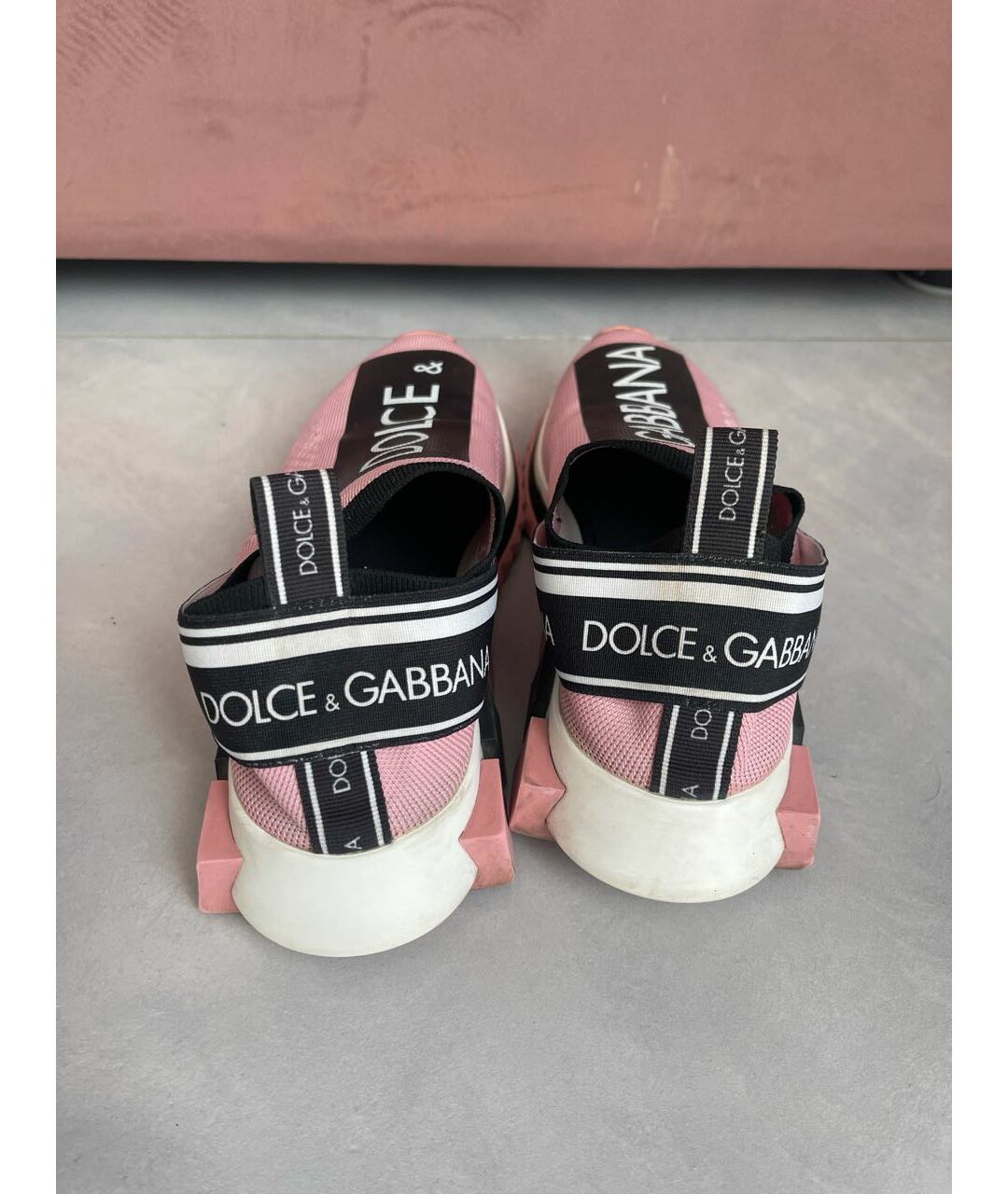 DOLCE&GABBANA Розовые текстильные кроссовки, фото 4