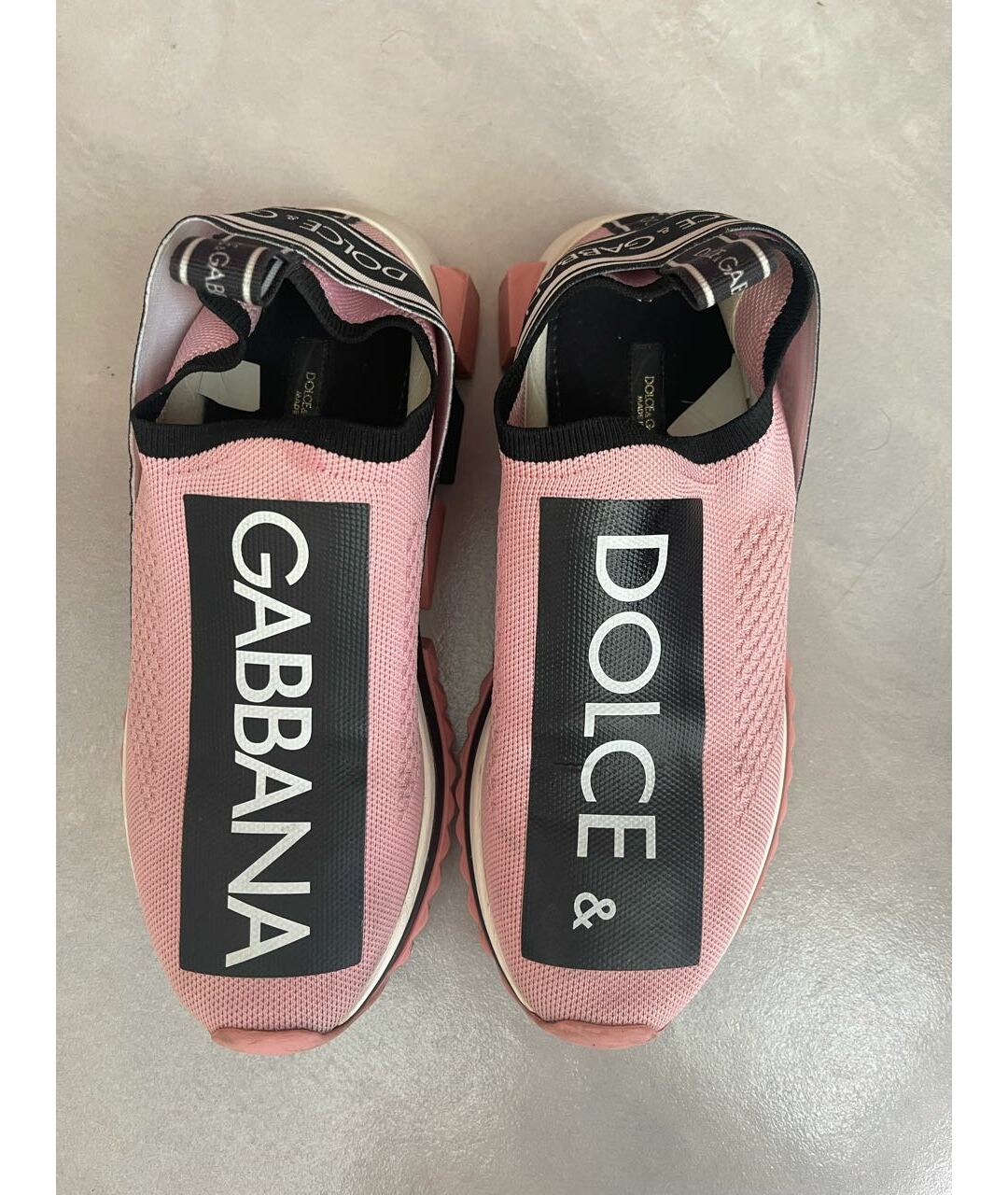 DOLCE&GABBANA Розовые текстильные кроссовки, фото 2