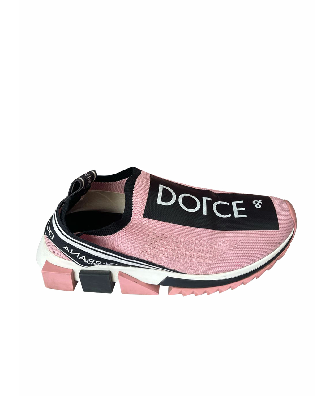 DOLCE&GABBANA Розовые текстильные кроссовки, фото 1