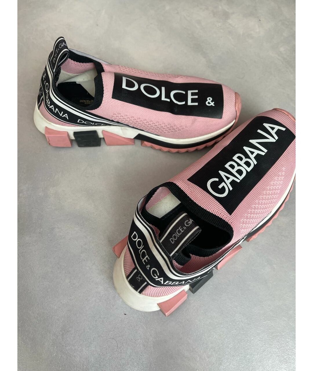 DOLCE&GABBANA Розовые текстильные кроссовки, фото 3
