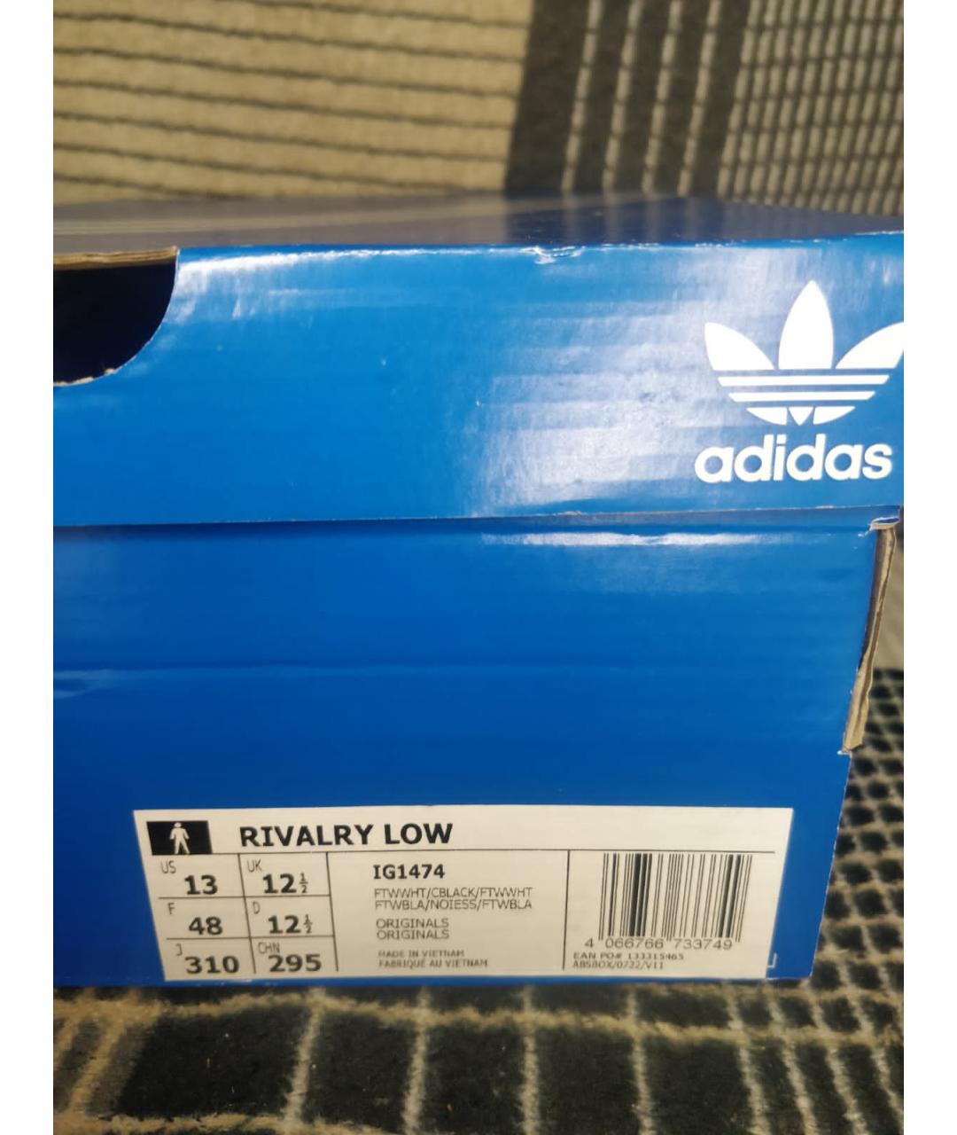 ADIDAS Белые кожаные низкие кроссовки / кеды, фото 6