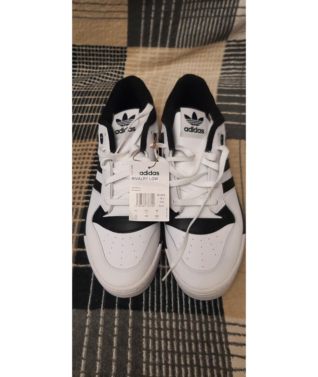 ADIDAS Белые кожаные низкие кроссовки / кеды, фото 2
