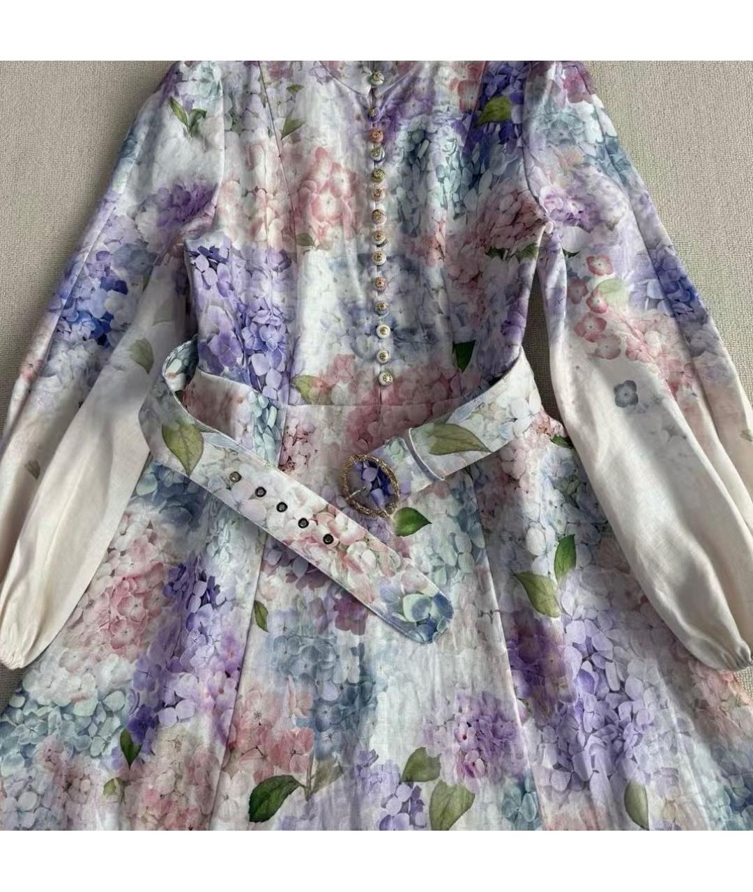 ZIMMERMANN Мульти льняное повседневное платье, фото 2