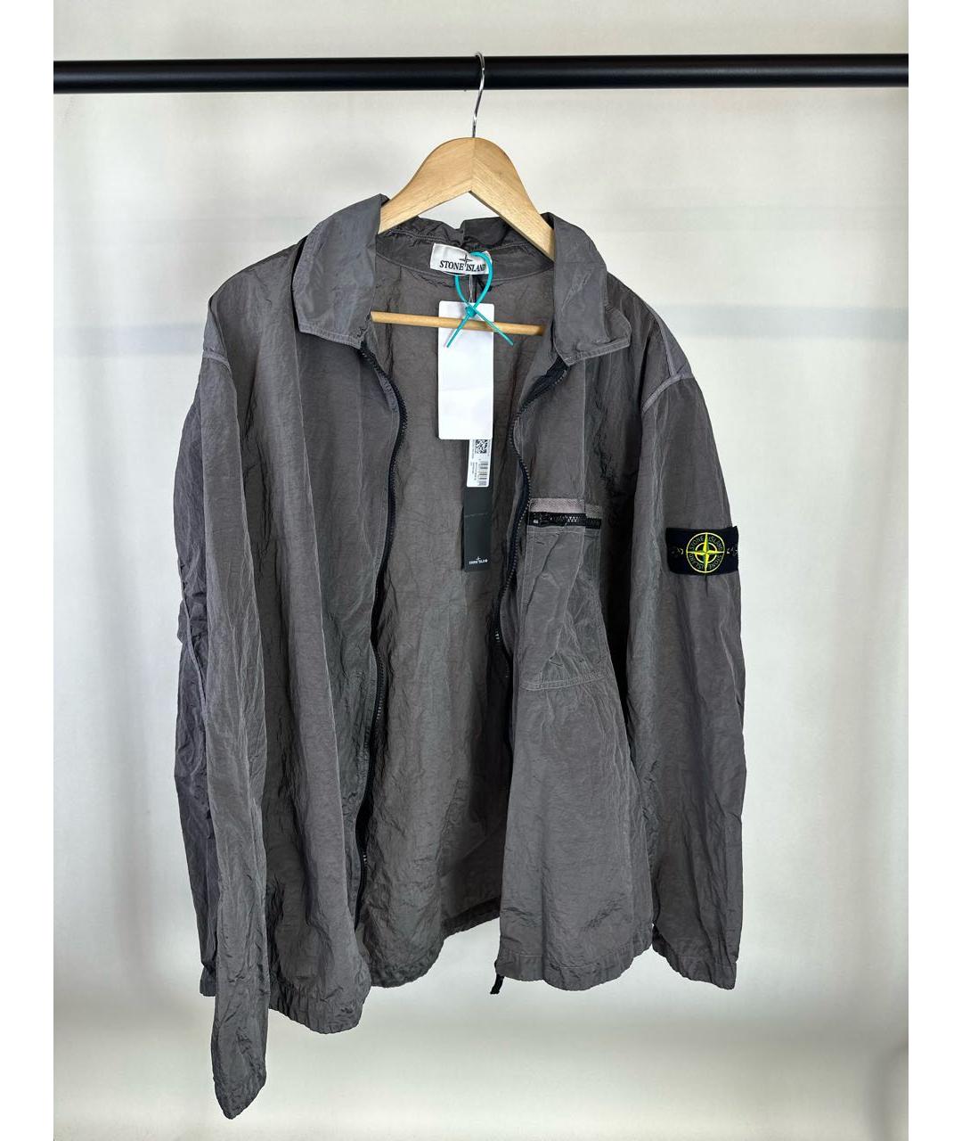 STONE ISLAND Серая хлопковая куртка, фото 5