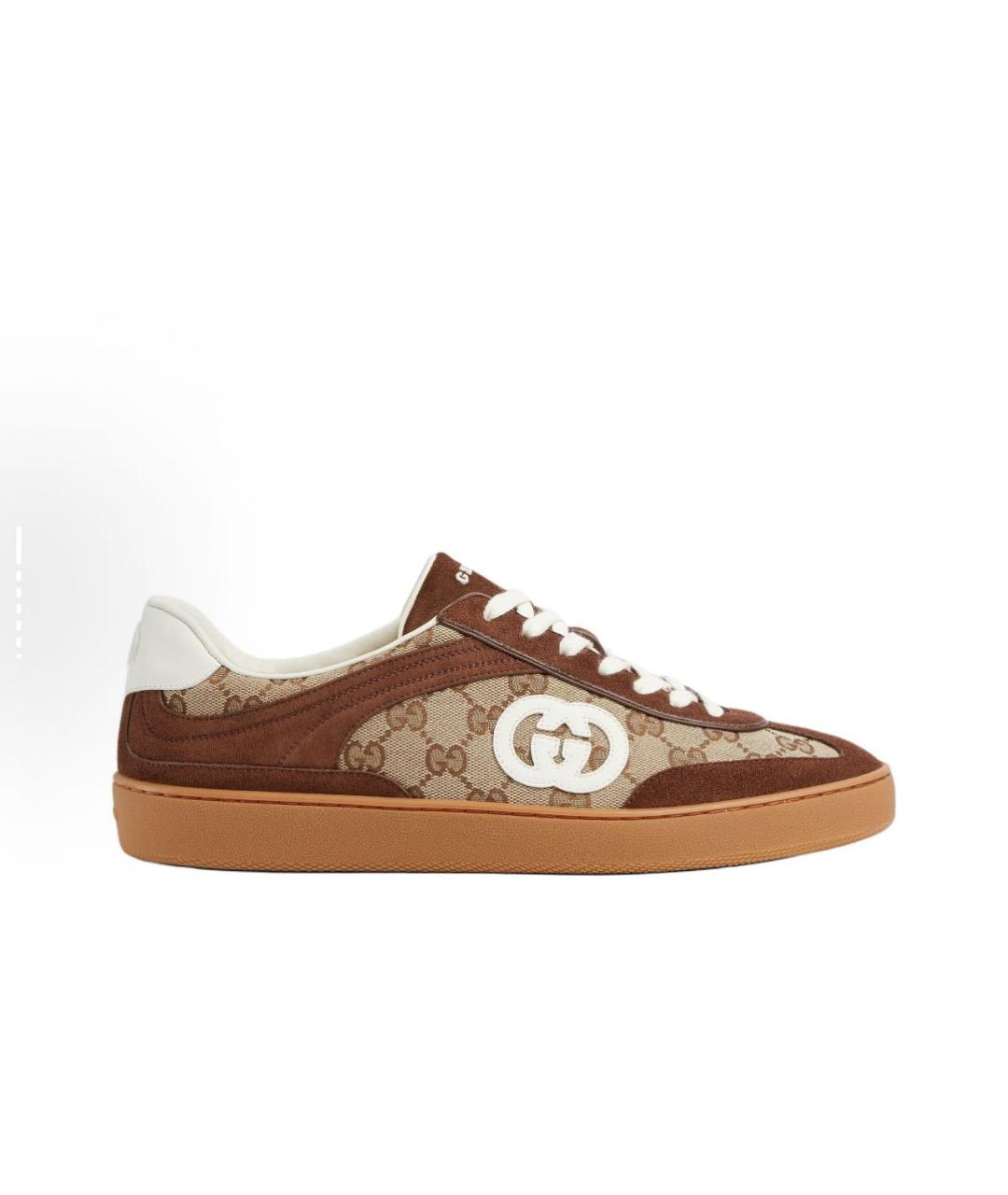 GUCCI Коричневые замшевые низкие кроссовки / кеды, фото 7