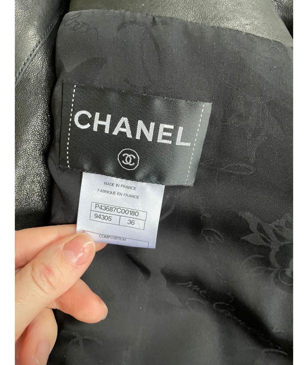 CHANEL Антрацитовый кожаный жилет, фото 5