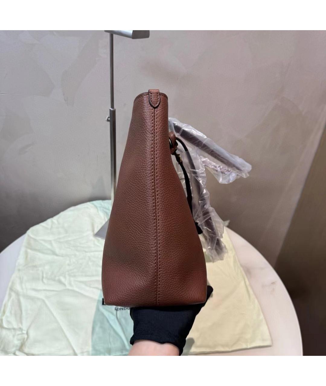 BURBERRY Коричневая кожаная сумка тоут, фото 4