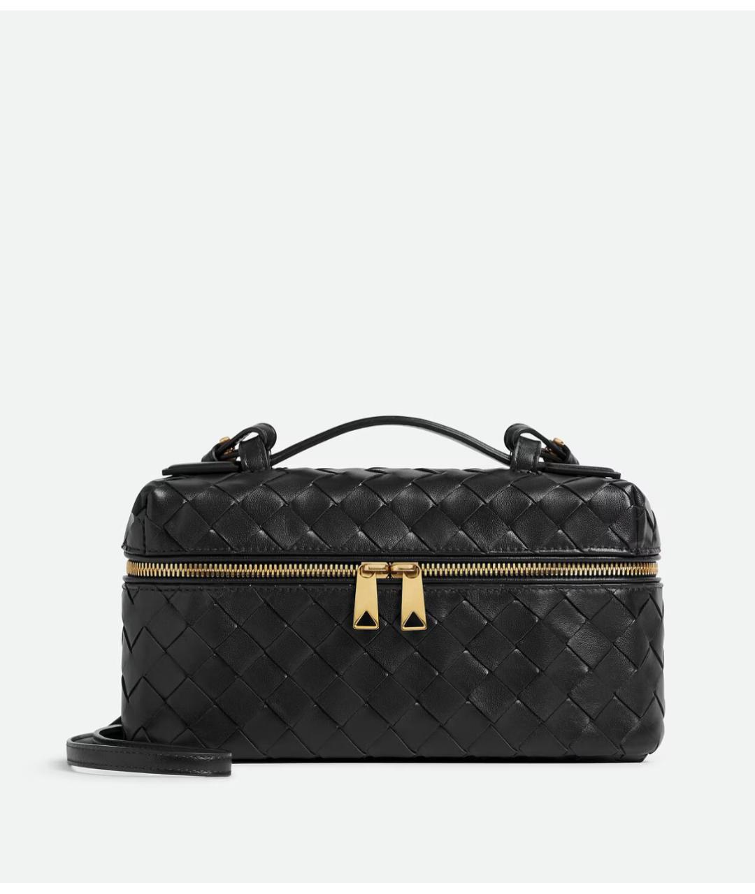 BOTTEGA VENETA Черная кожаная сумка через плечо, фото 5