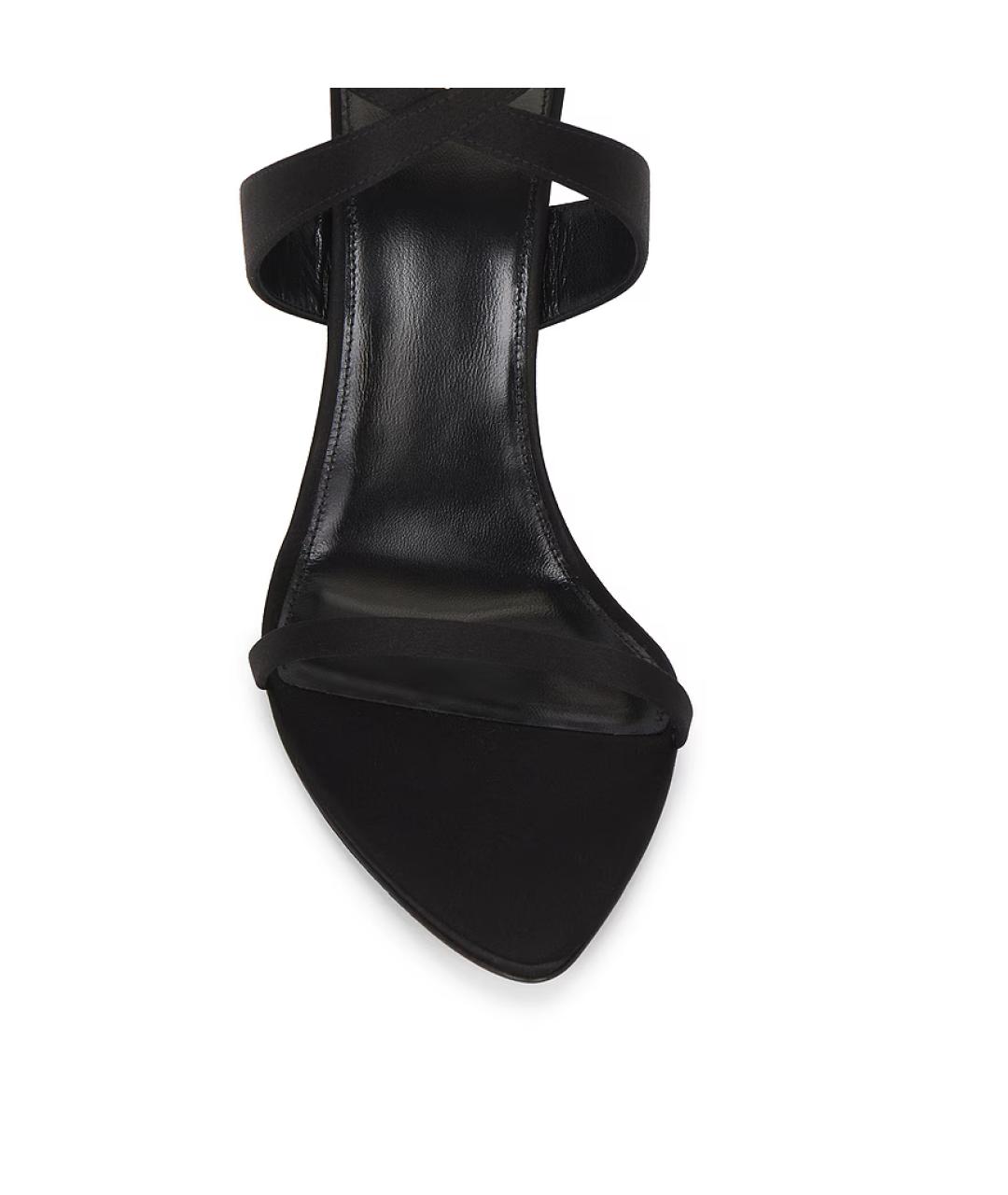 SAINT LAURENT Антрацитовые бархатные туфли, фото 4