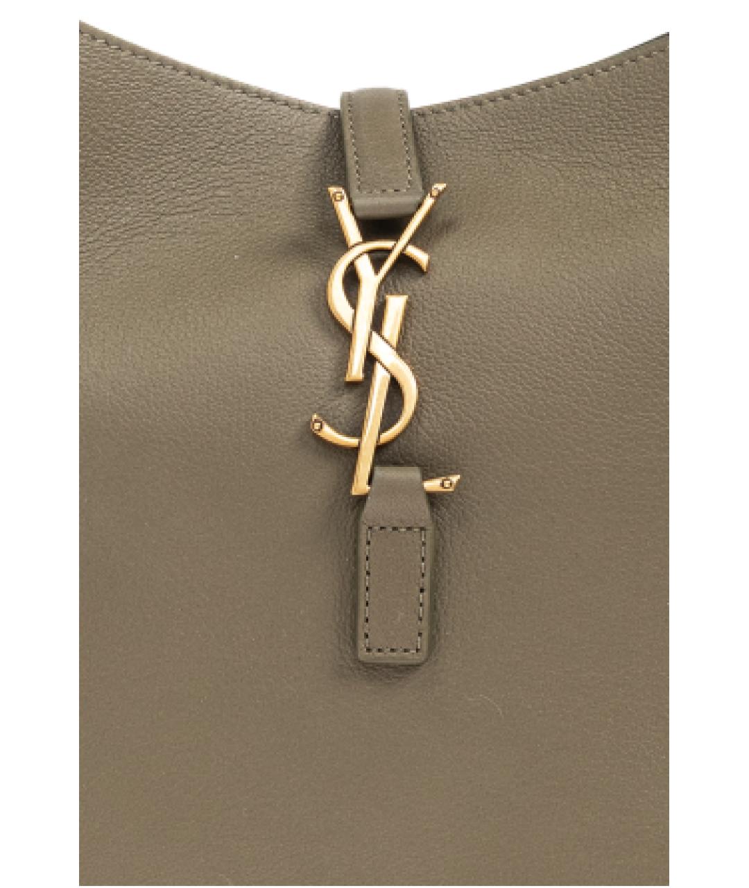 SAINT LAURENT Зеленая кожаная сумка тоут, фото 6
