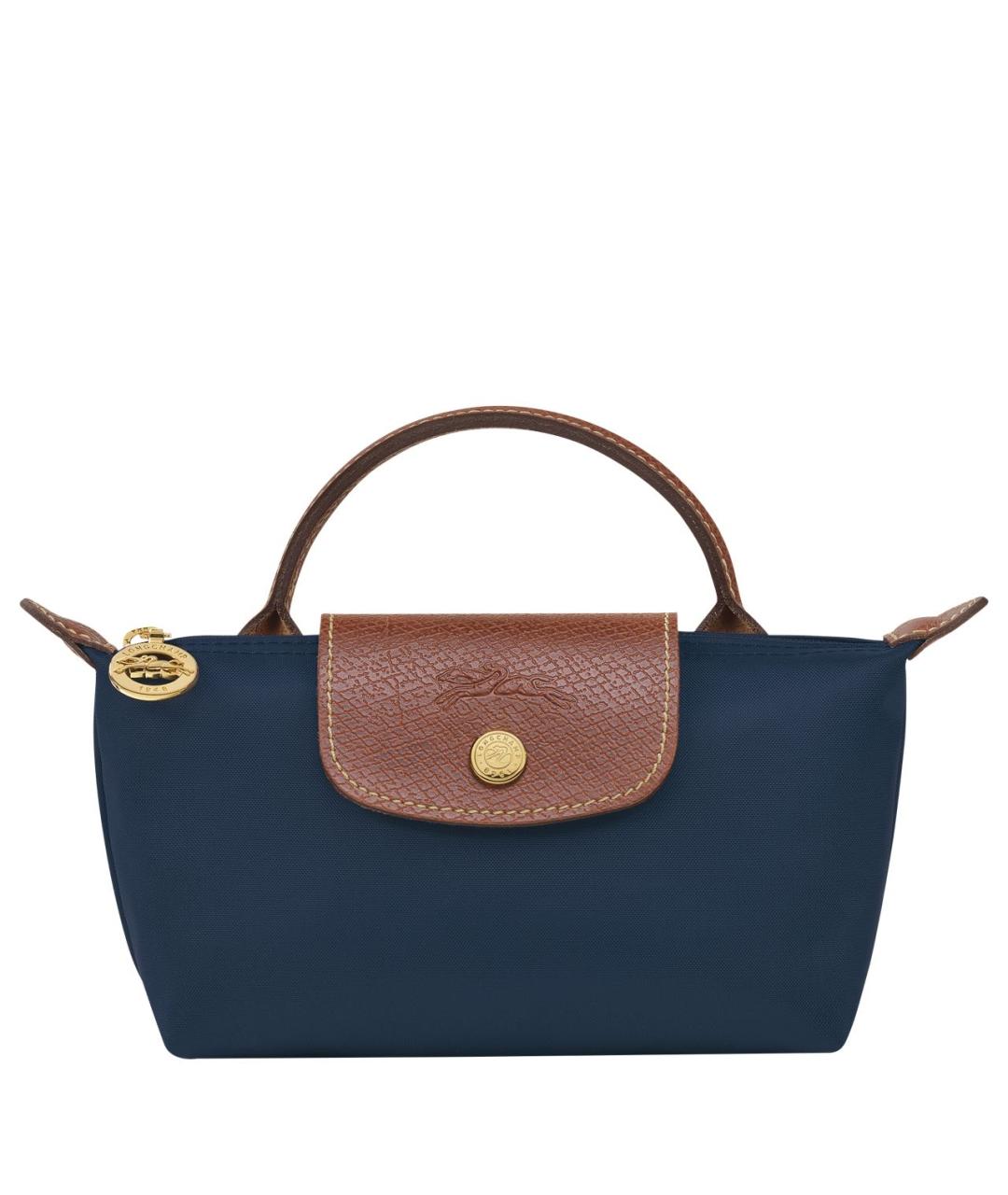 LONGCHAMP Темно-синяя синтетическая сумка с короткими ручками, фото 1