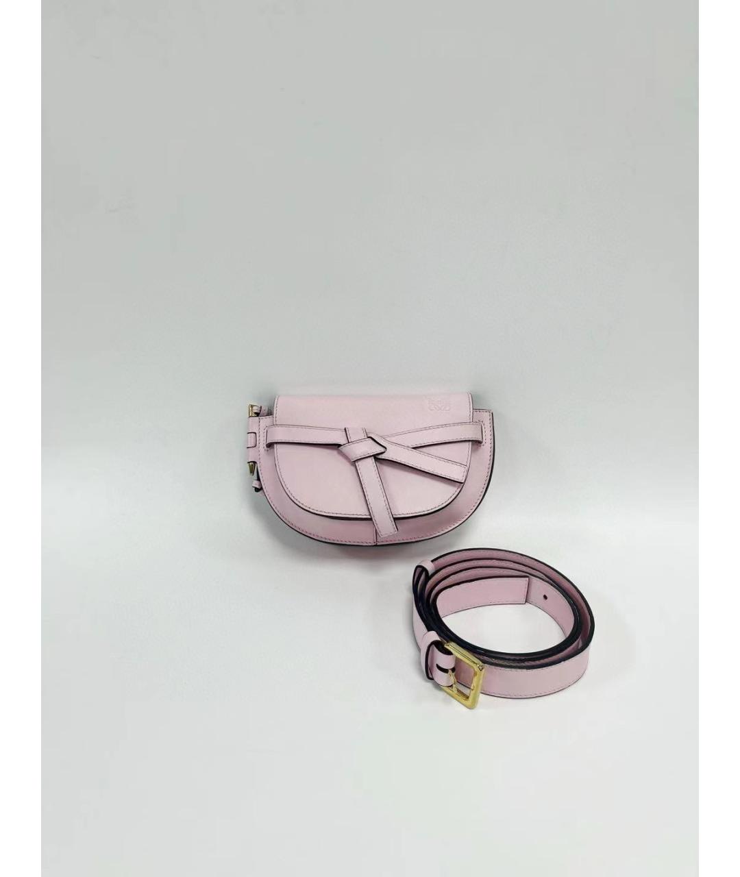 LOEWE Розовая кожаная поясная сумка, фото 2