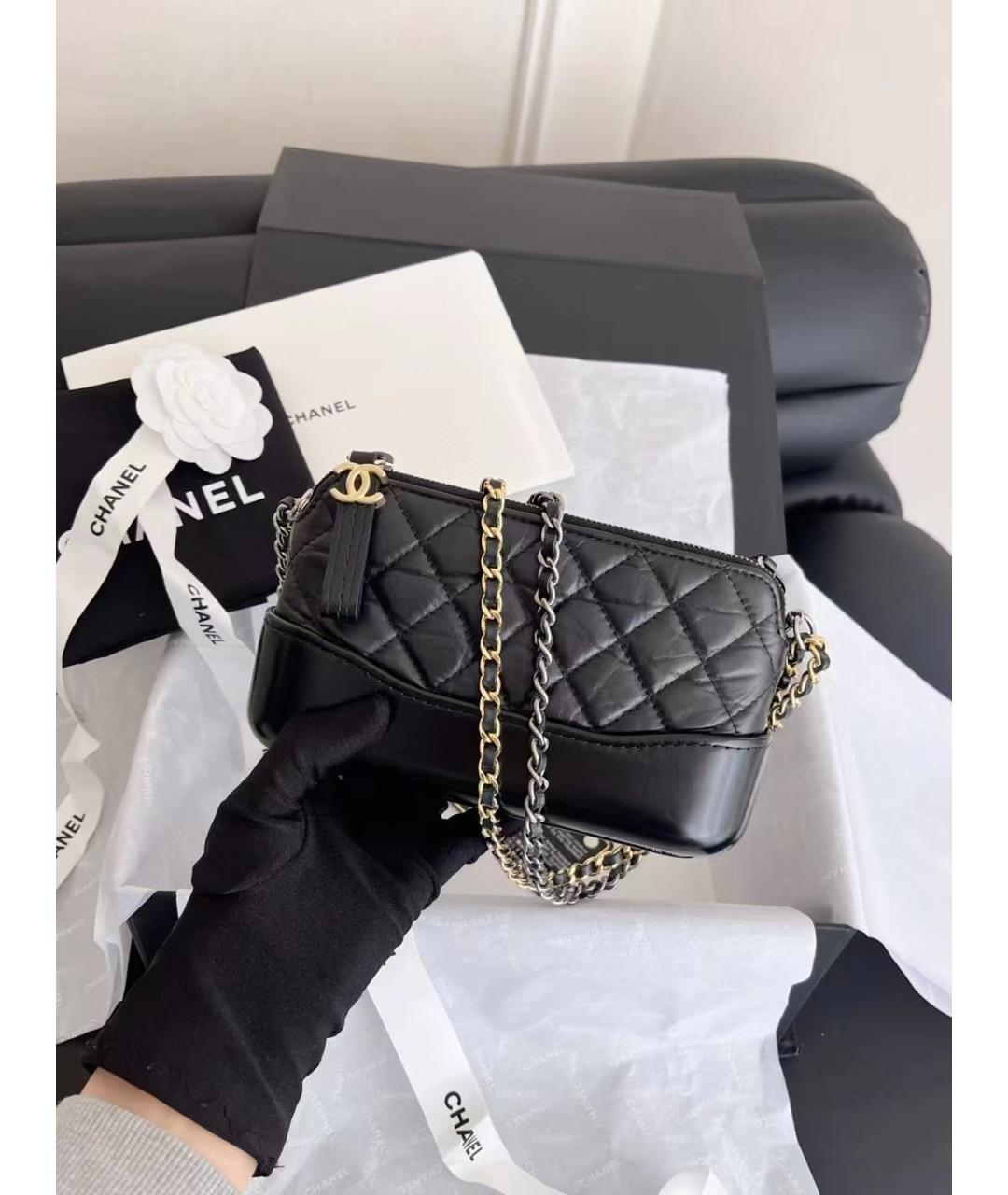 CHANEL Черная кожаная сумка через плечо, фото 3