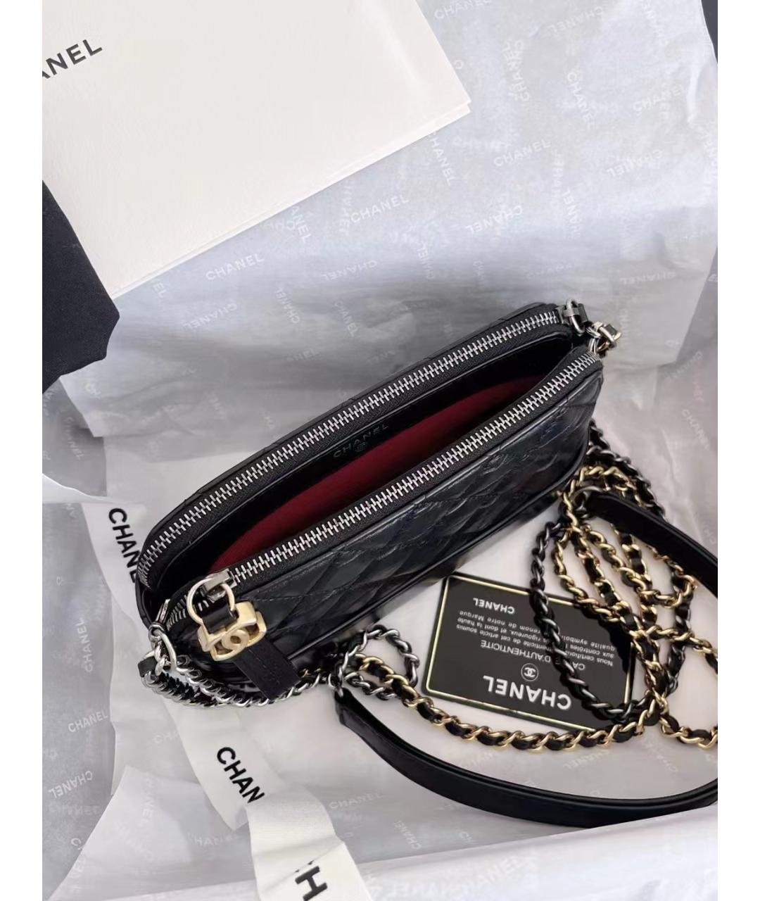CHANEL Черная кожаная сумка через плечо, фото 4