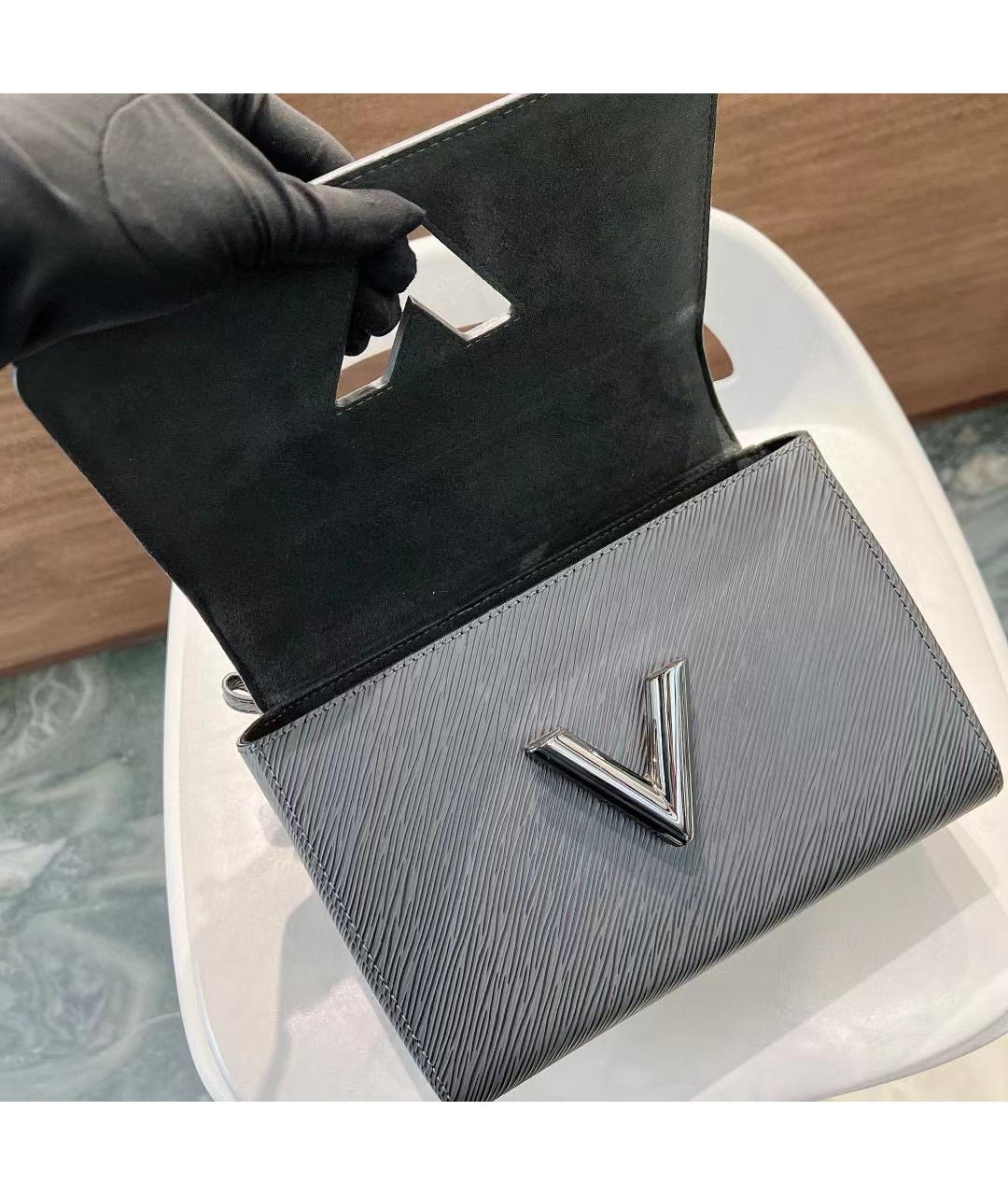 LOUIS VUITTON Серая кожаная сумка через плечо, фото 3