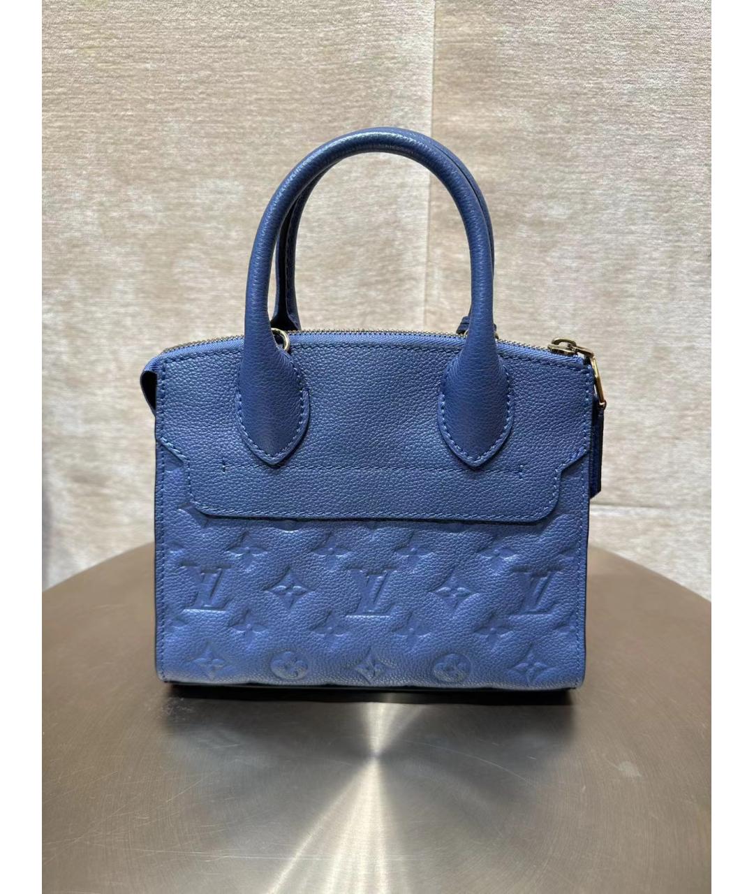 LOUIS VUITTON Синяя кожаная сумка с короткими ручками, фото 9