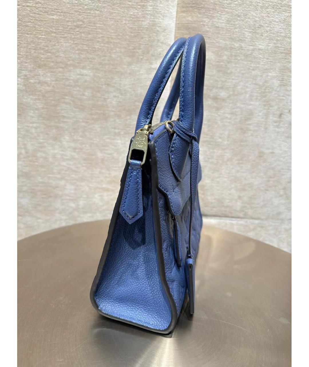 LOUIS VUITTON Синяя кожаная сумка с короткими ручками, фото 4