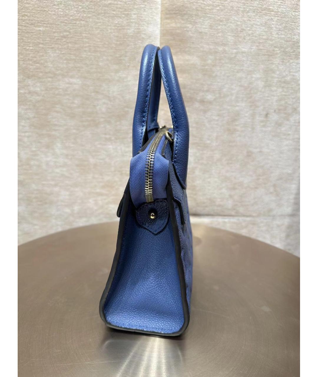 LOUIS VUITTON Синяя кожаная сумка с короткими ручками, фото 3