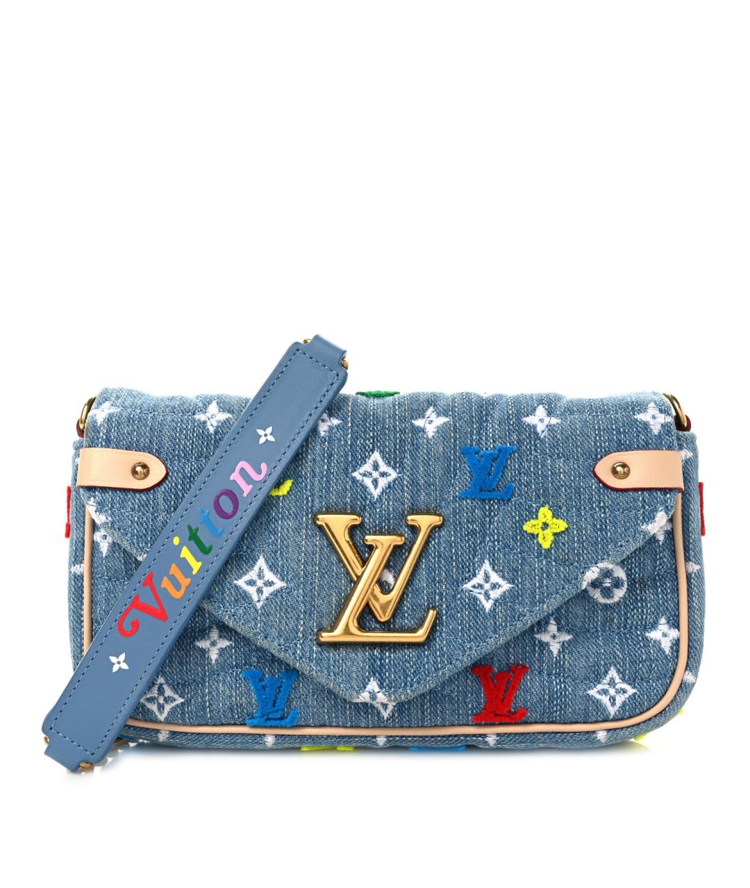 LOUIS VUITTON Голубая деним сумка через плечо, фото 7