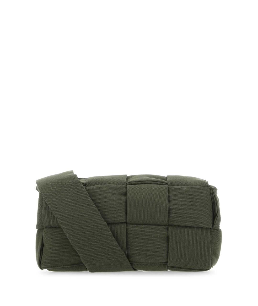 BOTTEGA VENETA Зеленая тканевая сумка на плечо, фото 3
