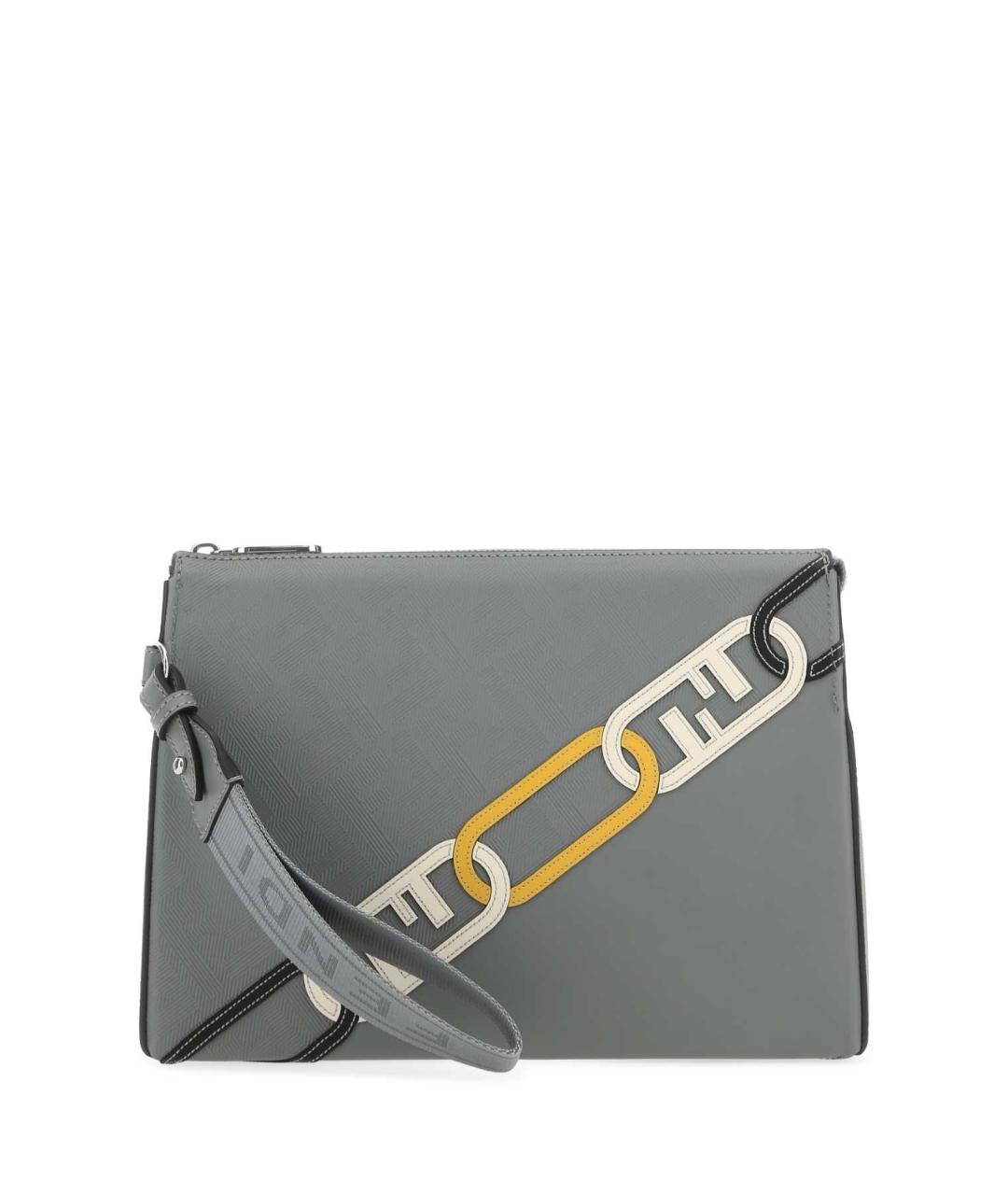 FENDI Серая барсетка, фото 1
