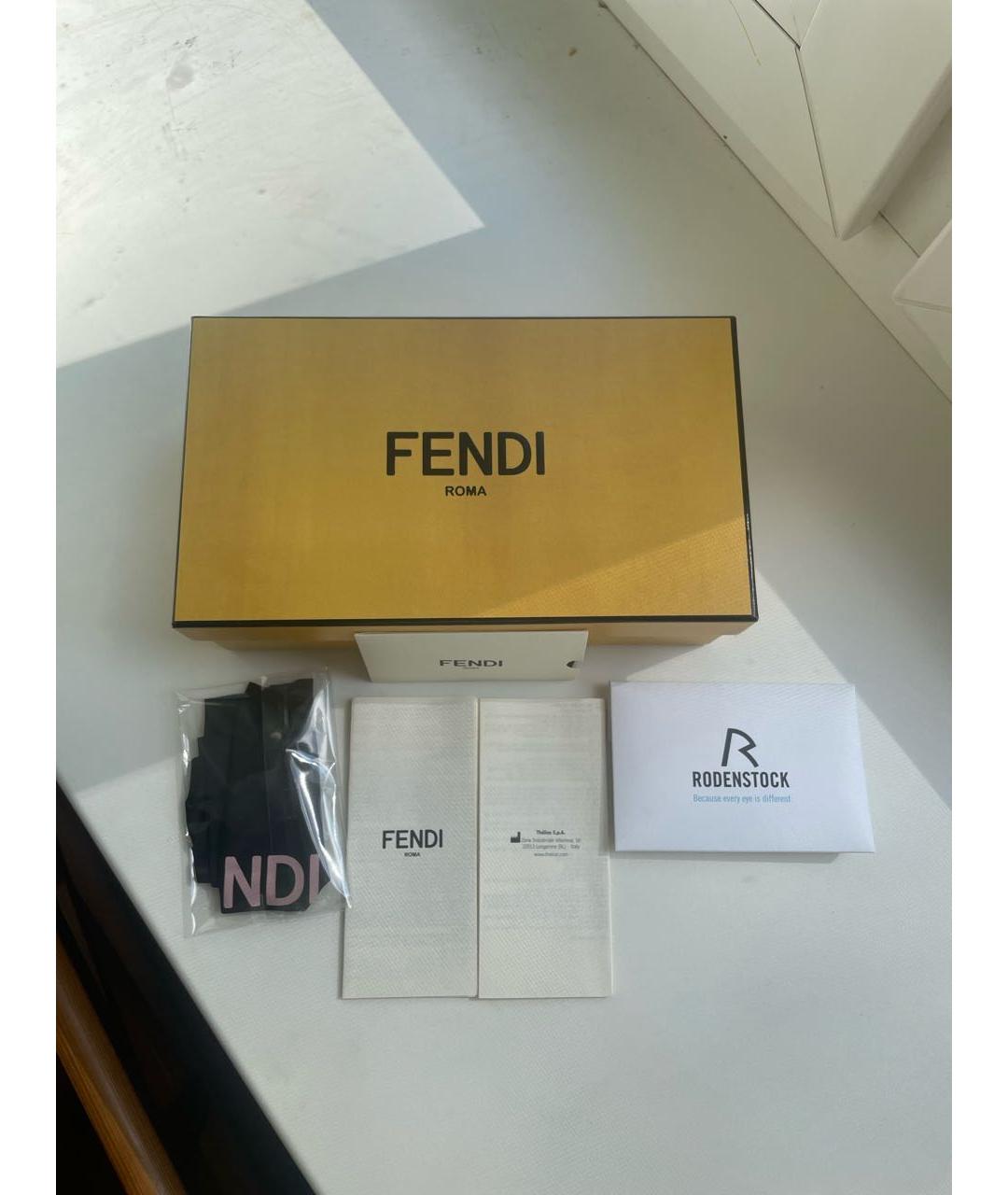 FENDI Синие металлические солнцезащитные очки, фото 4