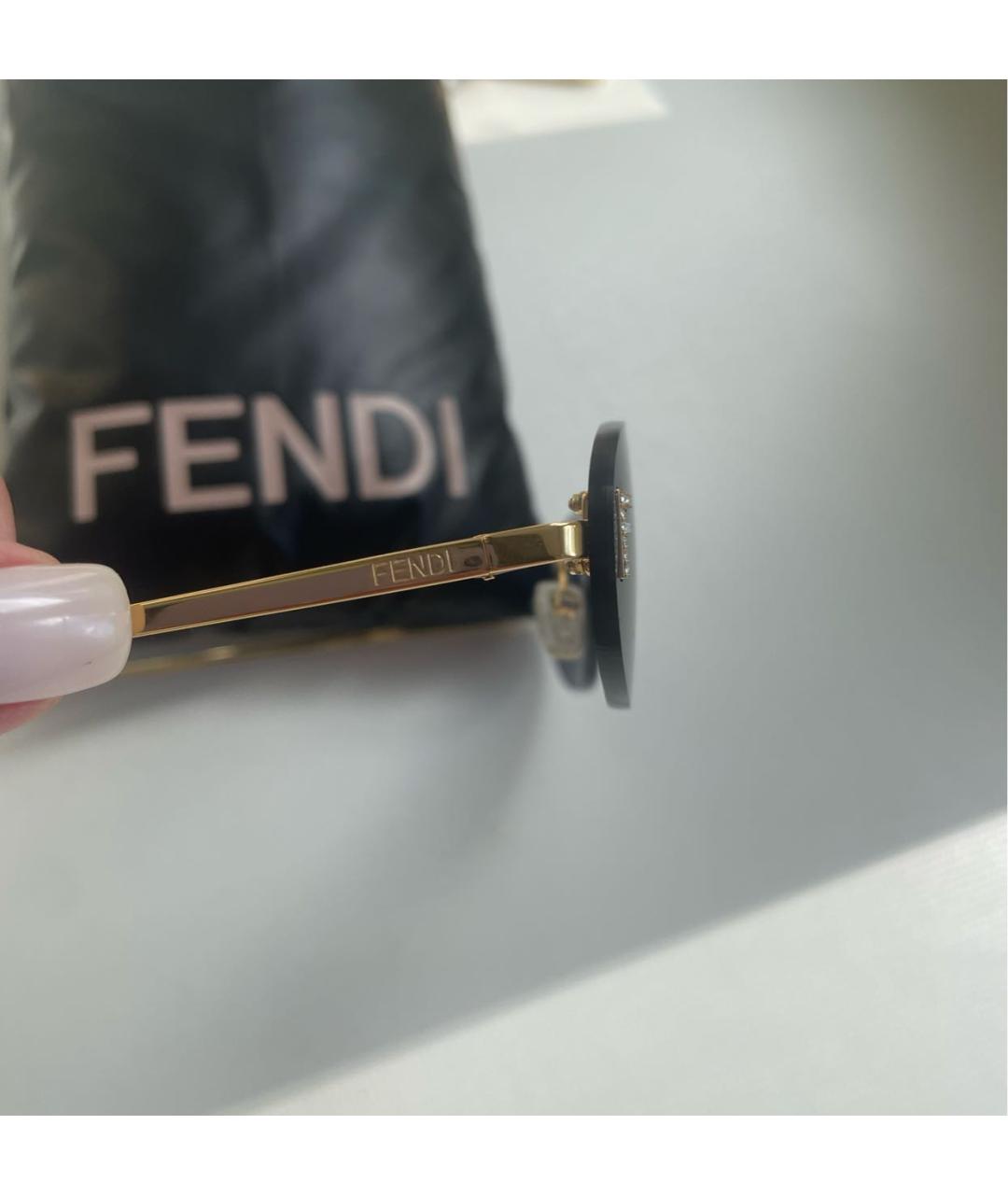 FENDI Синие металлические солнцезащитные очки, фото 2