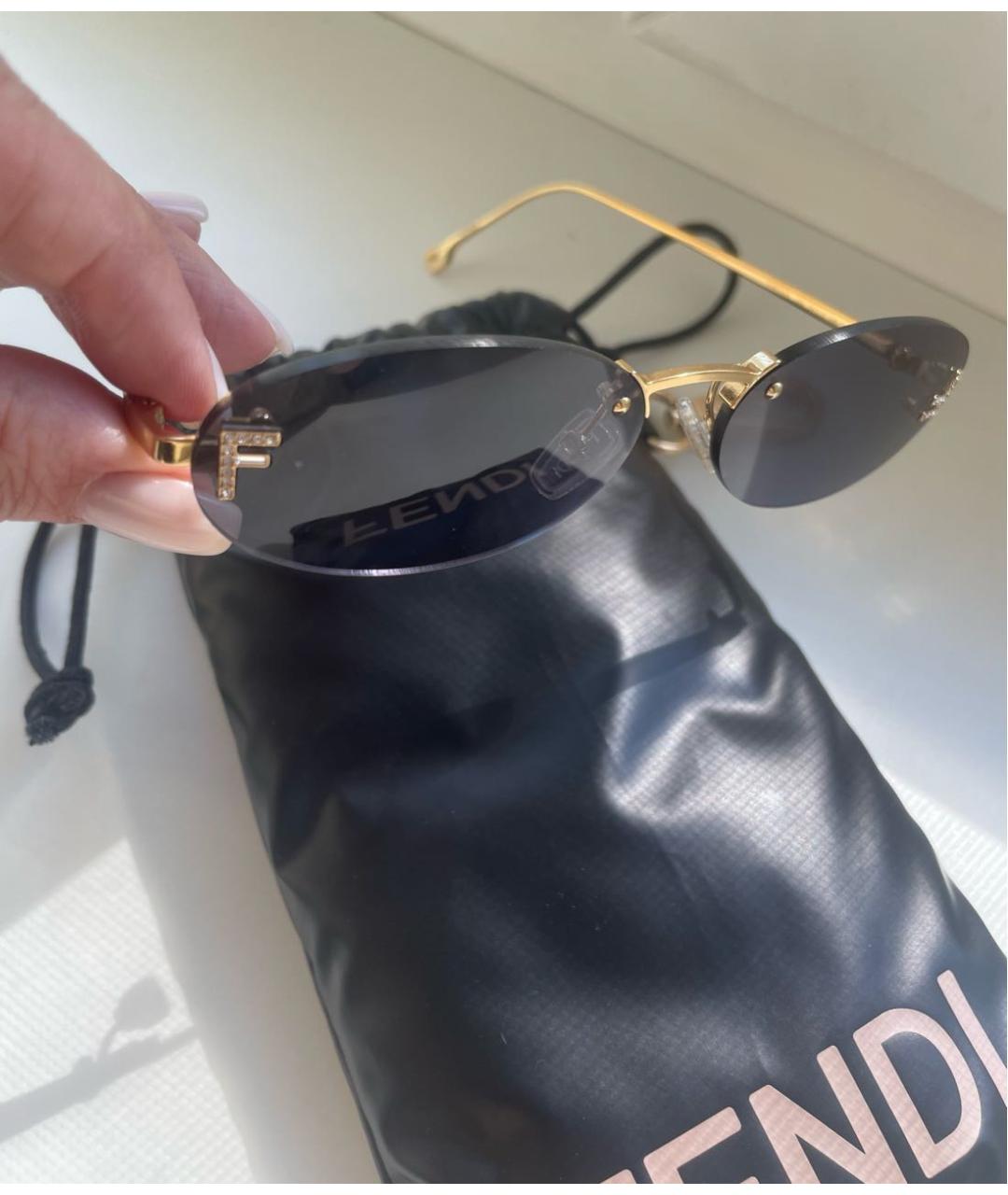 FENDI Синие металлические солнцезащитные очки, фото 6