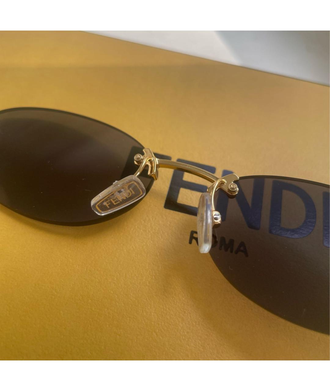FENDI Синие металлические солнцезащитные очки, фото 5