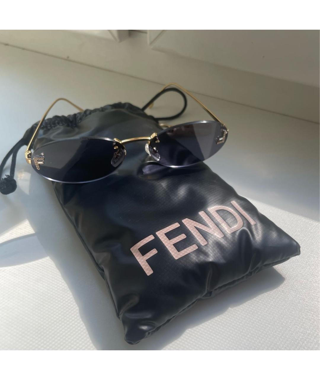FENDI Синие металлические солнцезащитные очки, фото 7