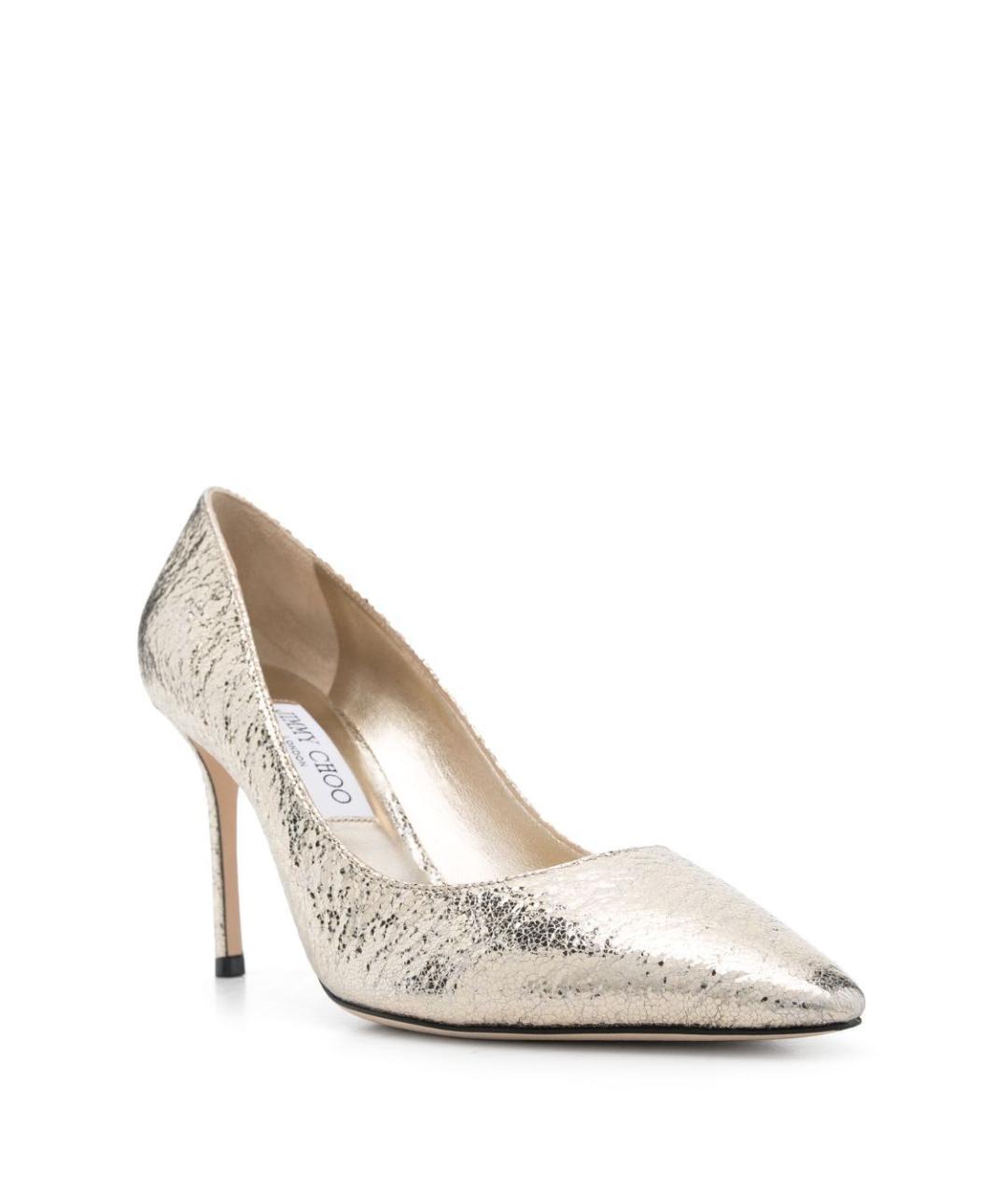 JIMMY CHOO Золотые кожаные туфли, фото 2