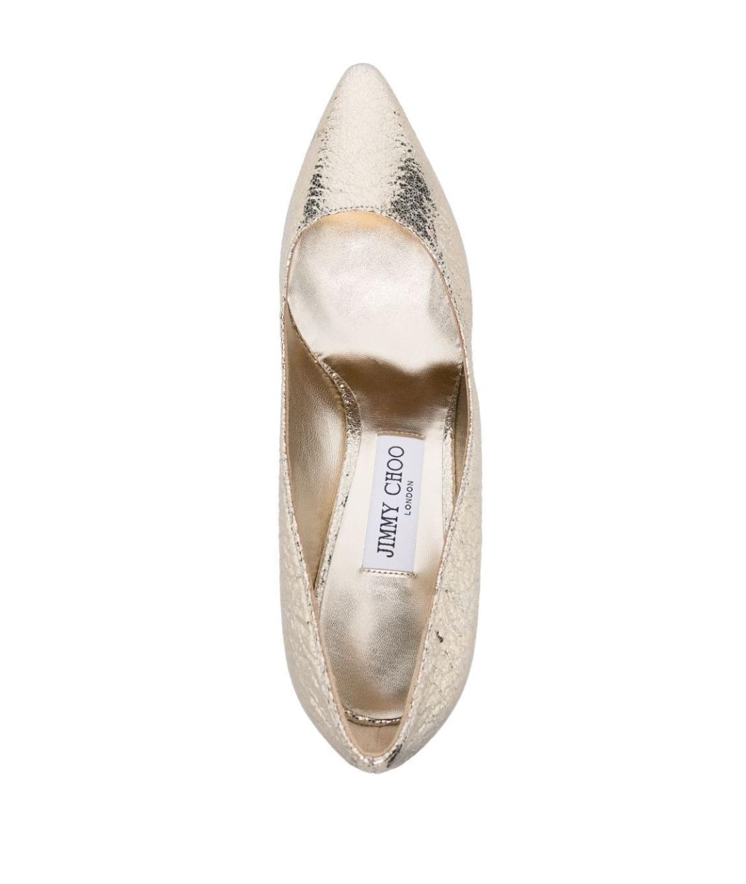 JIMMY CHOO Золотые кожаные туфли, фото 4